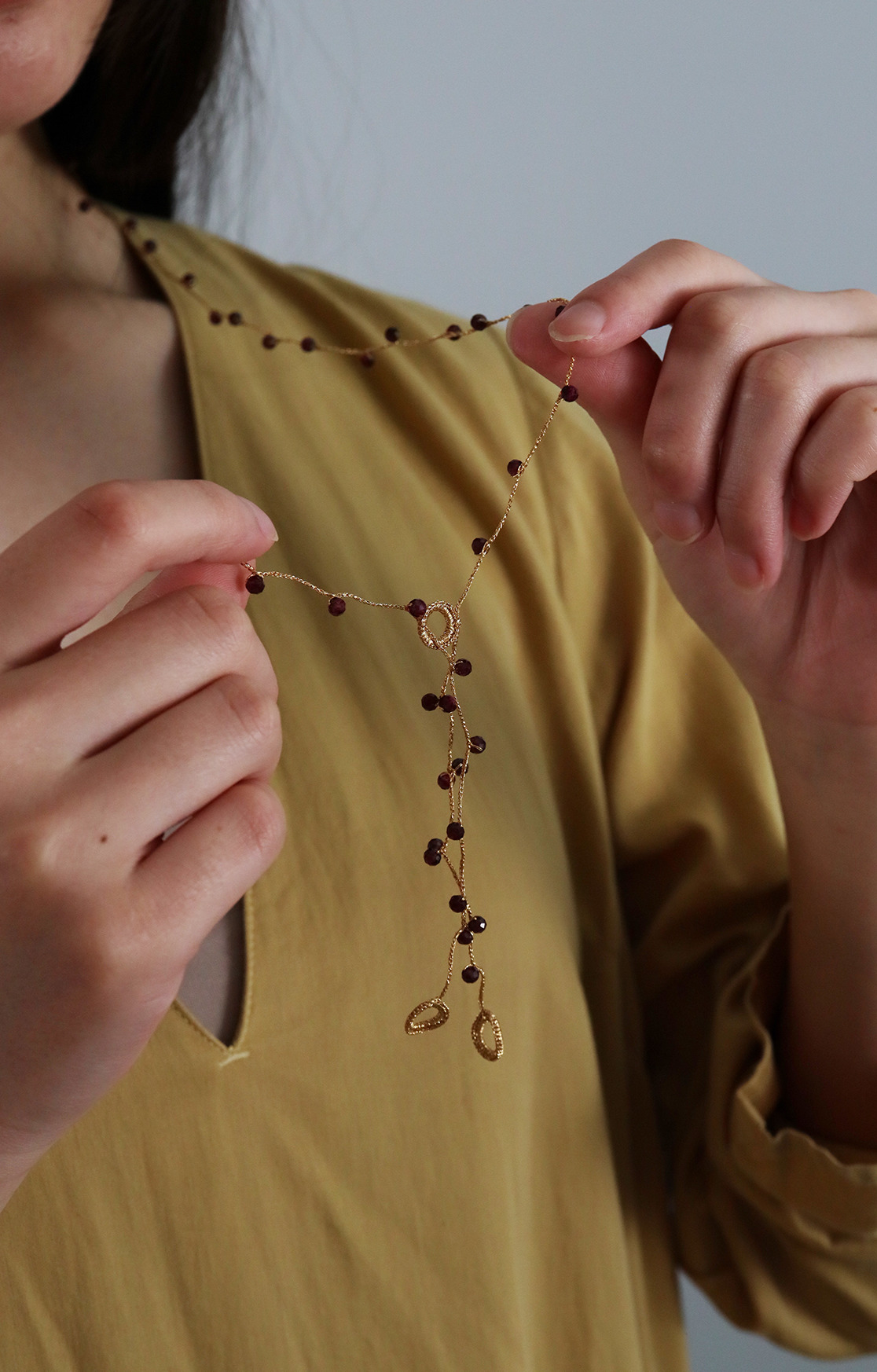 sazanami Necklace Garnet